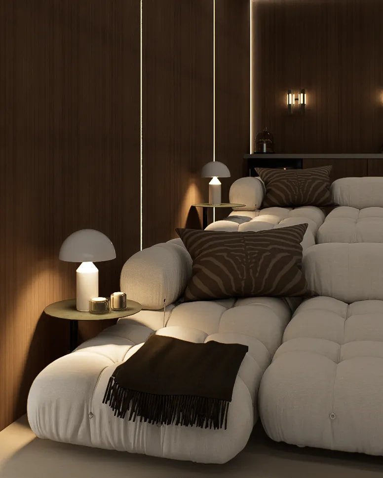 Villa Ren — interior view, contemporary villa 3D visualization